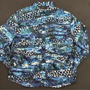 Reel Legends Saltwater Fishing Shirt XL Blue Performance Vented UV